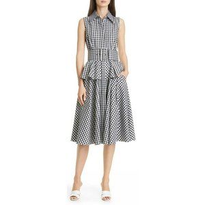 MICHAEL KORS Collection knee length 12 Gingham Poplin Belted Shirt Dress $1490
